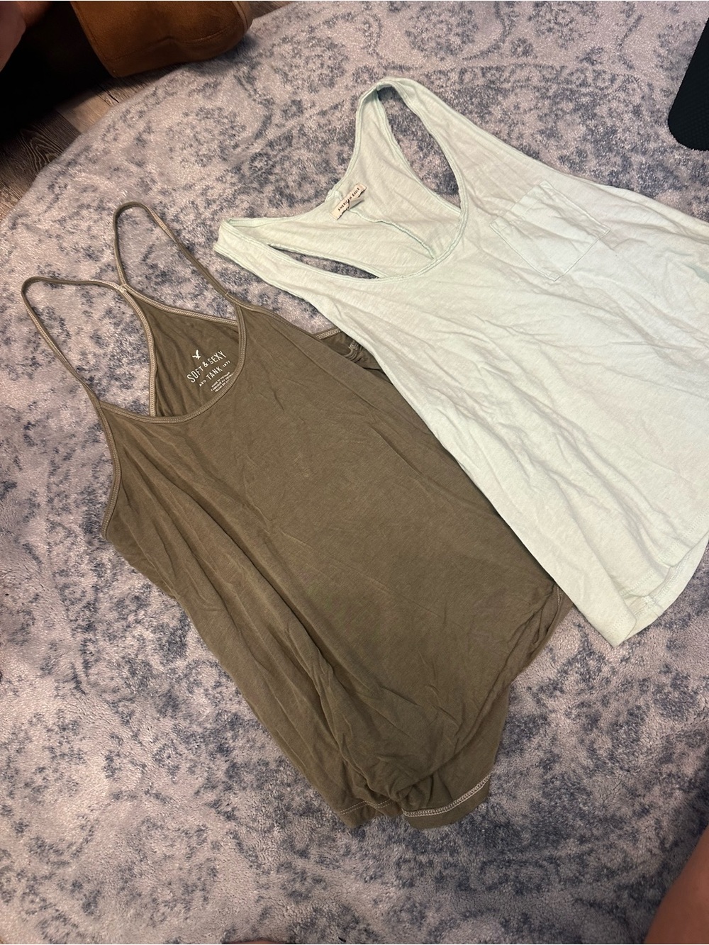 American Eagle Outfitters Women’s Racerback Tank Tops - Olive & Light Mint